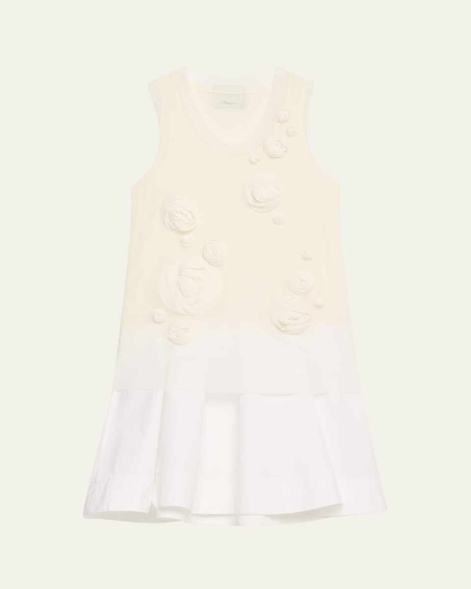 Rosette Double-Layered Tank Dress
